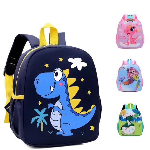 Adorable Dinosaur Cartoon Kids Backpack Waterproof School Bag for Kindergarten and Primary Students