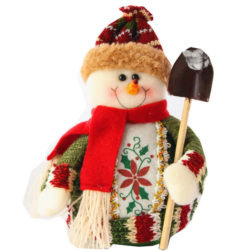 Festive Christmas Decorations: Santa, Snowman, and Reindeer Plush Figures