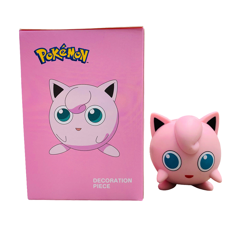 Genuine Pokémon Blind Box: Collectible Anime Figures from Giggly Groves, featuring a vibrant yellow box with the iconic Pikachu character and the Pokémon logo. Next to the box stands a collectible anime figure of Pikachu with its recognizable cheerful expression and red cheek circles, all set against a white background for clear viewing