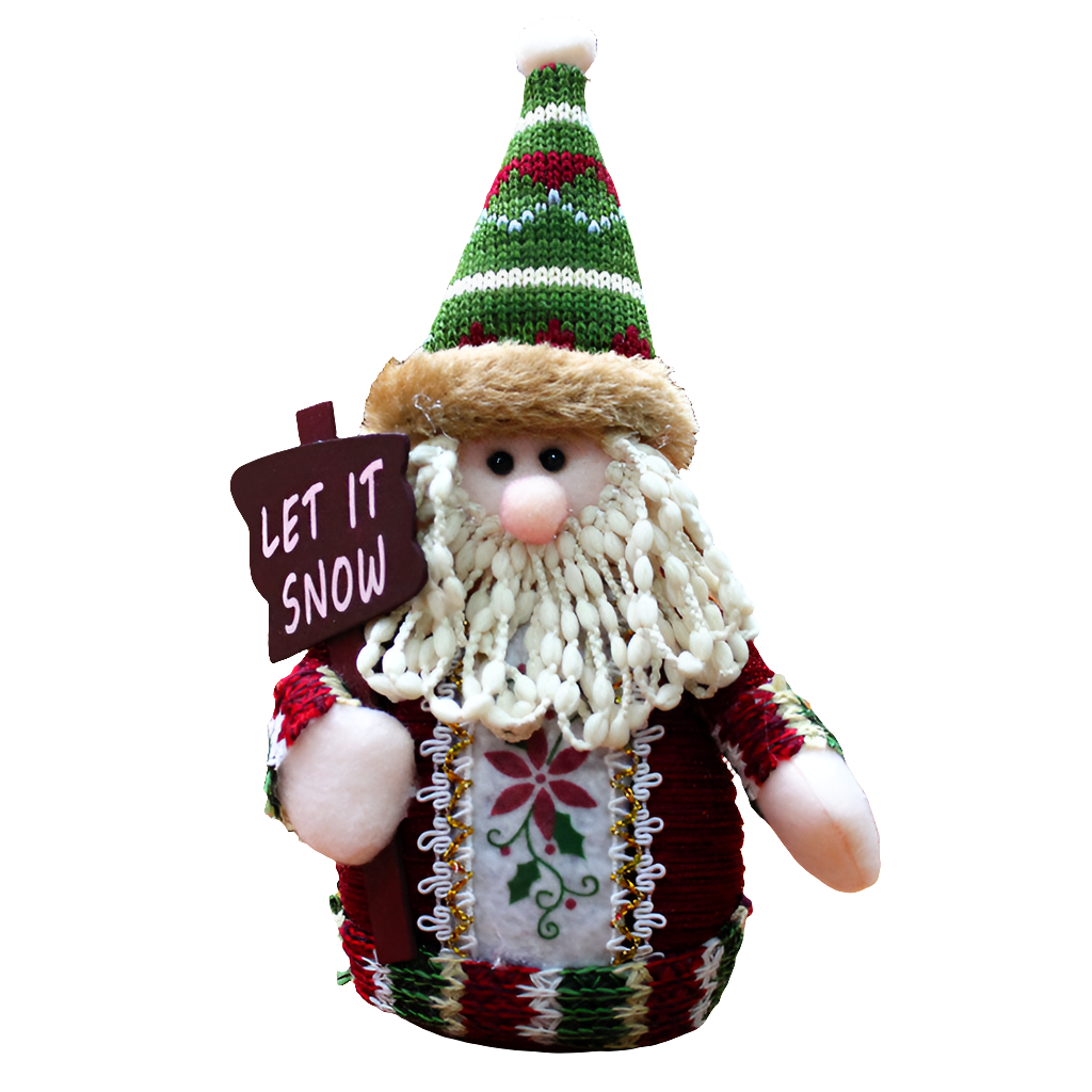 Festive Christmas Decorations: Santa, Snowman, and Reindeer Plush Figures