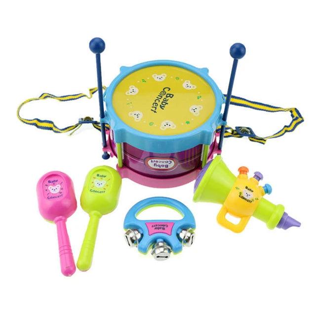 5-Piece Children’s Drum and Trumpet Music Band Kit - Giggly Groves