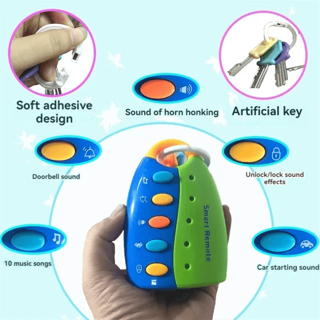 Interactive Baby Car Key Toy with Educational Lights - Giggly Groves