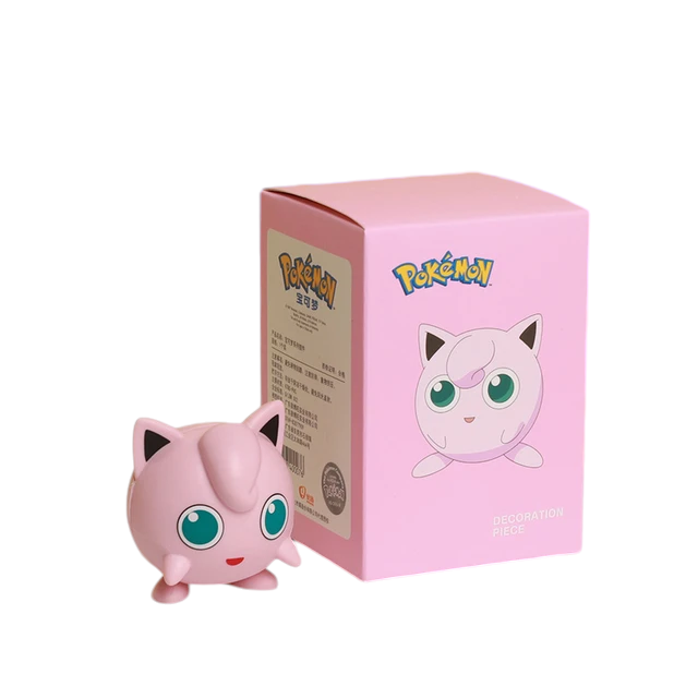 Genuine Pokémon Blind Box: Collectible Anime Figures from Giggly Groves, featuring a vibrant yellow box with the iconic Pikachu character and the Pokémon logo. Next to the box stands a collectible anime figure of Pikachu with its recognizable cheerful expression and red cheek circles, all set against a white background for clear viewing.