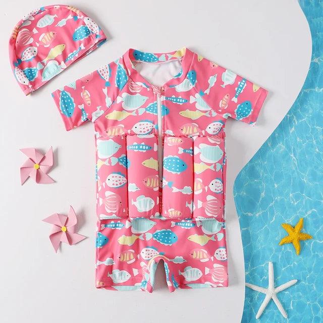 Cartoon Buoyancy Swimwear for Kids: Giggly Groves