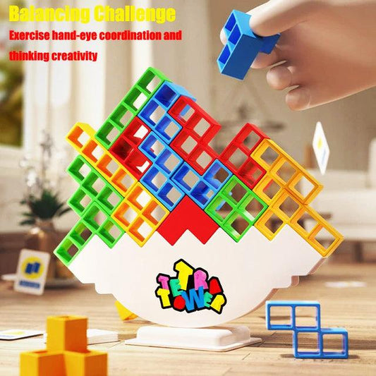 48-Piece Tetra Tower Balance Stacking Blocks Game