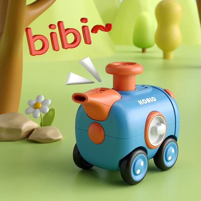 Durable Cartoon Face-Changing Toy Train with Whistle - Giggly Groves