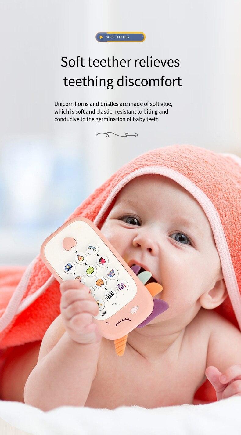 Baby Phone Toy: Music Sound Telephone with Teether for Early Education