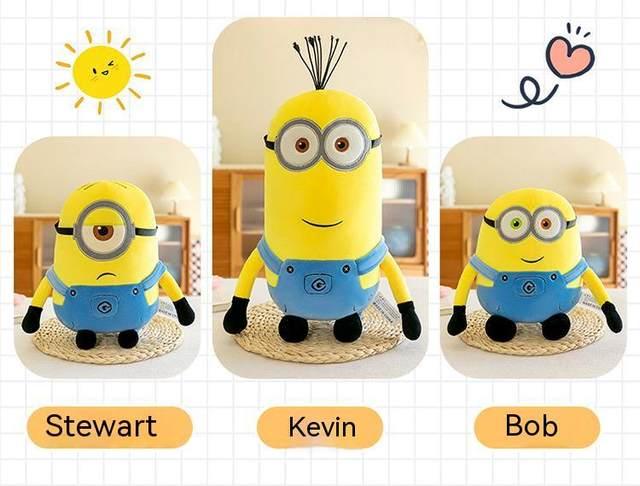 Adorable Minions Plush Toy - Bob & Stuart in Jeans Soft Dolls by Giggly Groves 