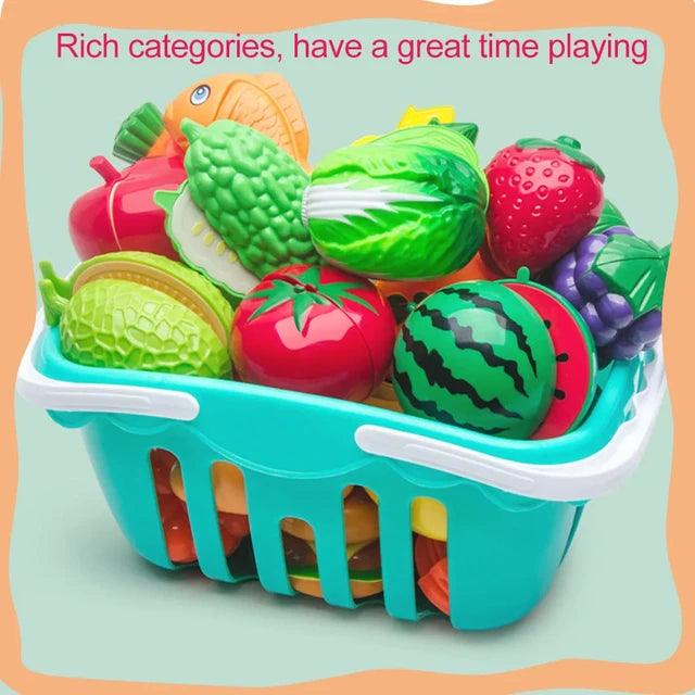 25-Piece Cutting Play Food Set for Kids - Giggly Groves