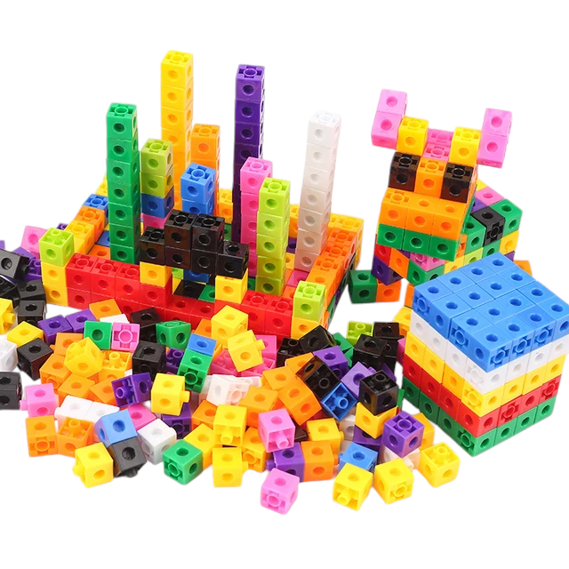 100-Piece MathLink Cubes Set for Kids - Enhance your child’s learning with this colorful, interlocking cube set. Perfect for STEM education, these cubes come in vibrant colors like red, yellow, green, blue, and orange, featuring numbers and math symbols. Ideal for developing fine motor skills and math proficiency. Packaged in a clear storage box for easy organization. A popular choice for interactive learning and educational play. Available now at Giggly Groves.