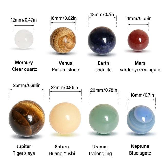 Creative Natural Crystal 8-Planet Solar System Ball: Giggly Groves