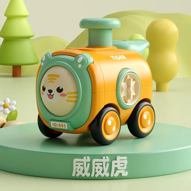 Durable Cartoon Face-Changing Toy Train with Whistle - Giggly Groves