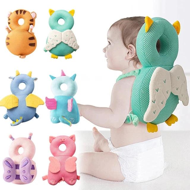 Cartoon-Themed Baby Head Protector Pillow | Soft PP Cotton Backpack Cushion for Toddlers 1-3 Years | Safety Gear for Kids | Available at Giggly Groves