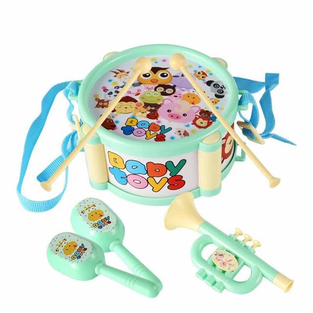 5-Piece Children’s Drum and Trumpet Music Band Kit - Giggly Groves