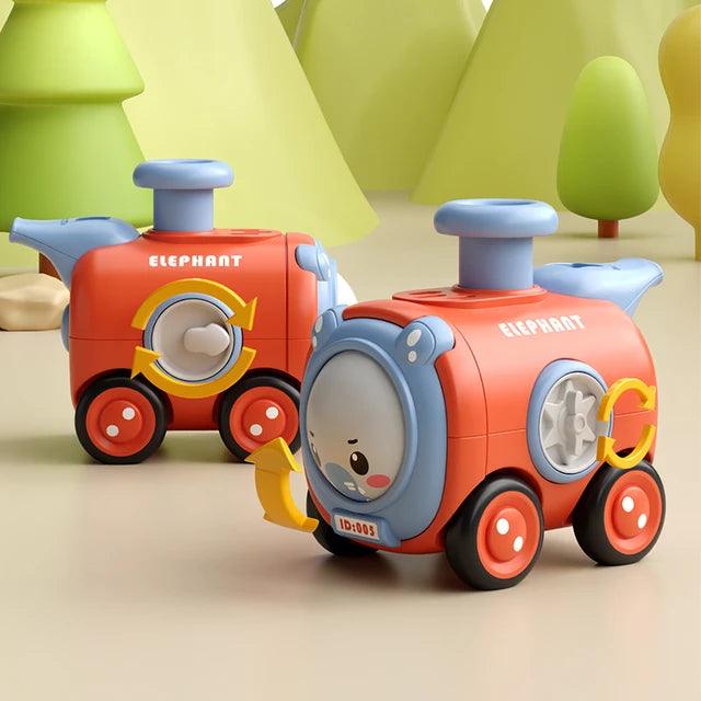 Durable Cartoon Face-Changing Toy Train with Whistle - Giggly Groves