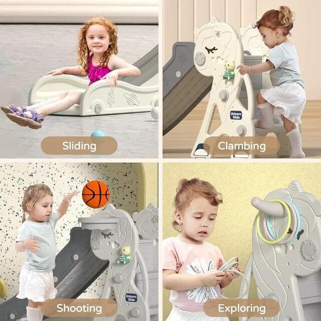 Interactive Unicorn-Themed Kids Slide with Music - GIGGLY GROVES