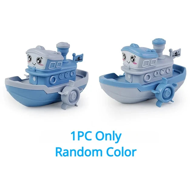 Adorable Wind-Up Cartoon Ship Bath Toy - Giggly Groves 