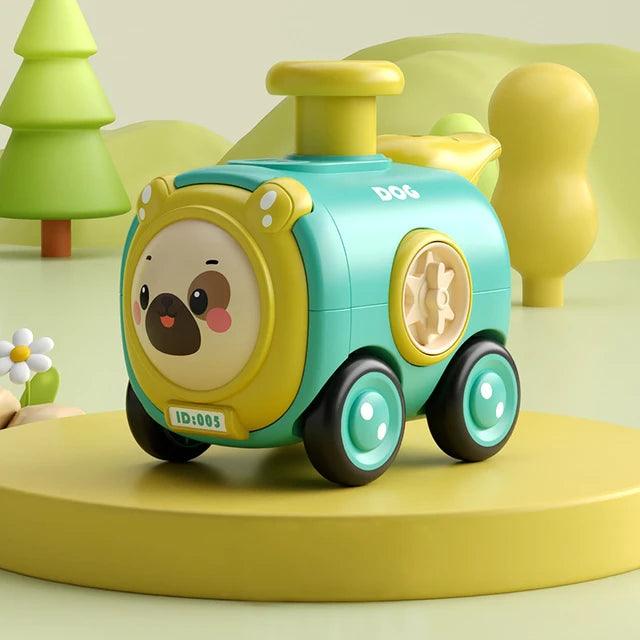 Durable Cartoon Face-Changing Toy Train with Whistle - Giggly Groves