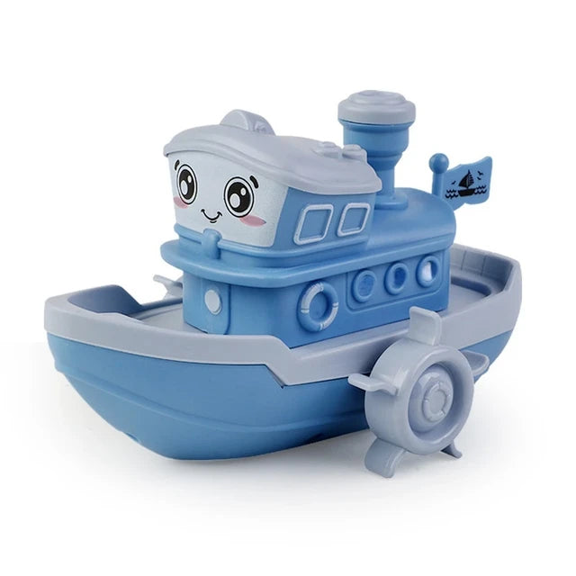 Adorable Wind-Up Cartoon Ship Bath Toy - Giggly Groves 