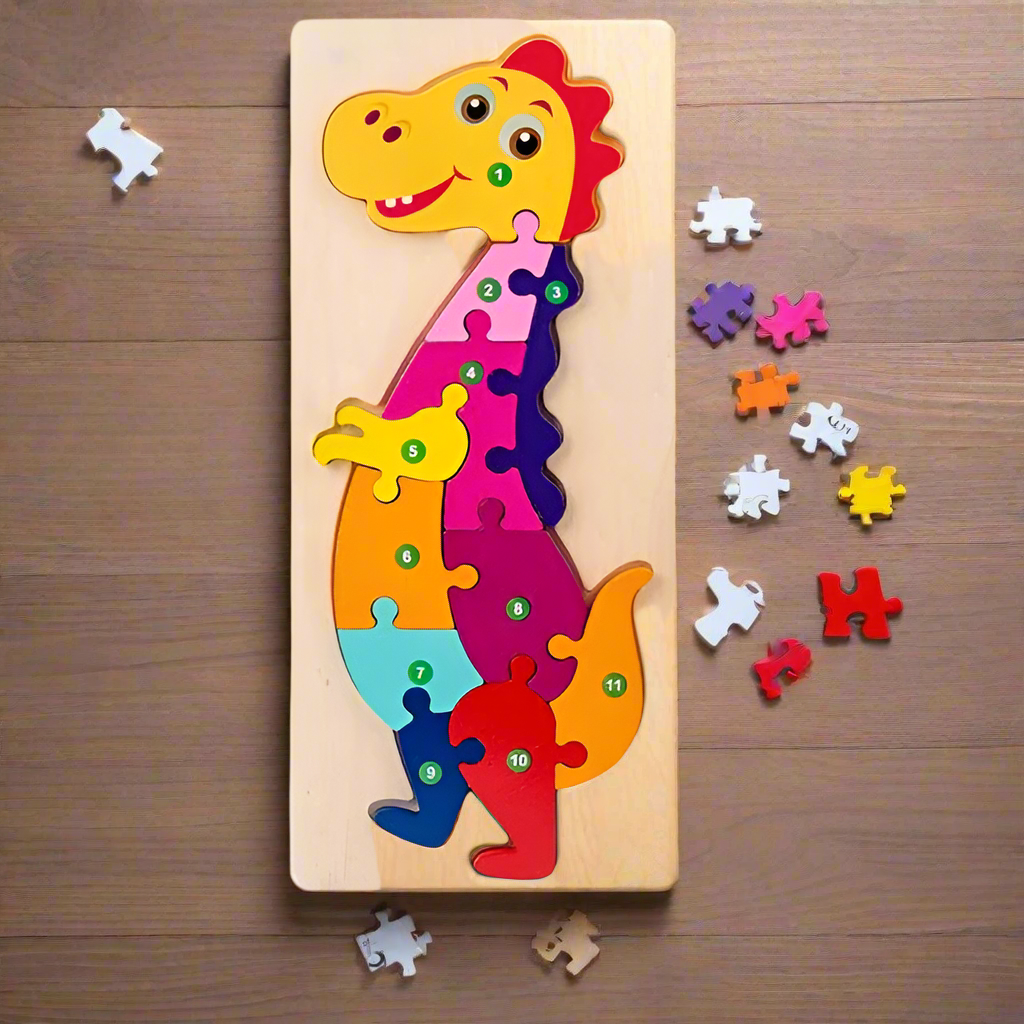 Engaging Animal & Vehicle Themed Wooden Puzzles - Giggly Groves