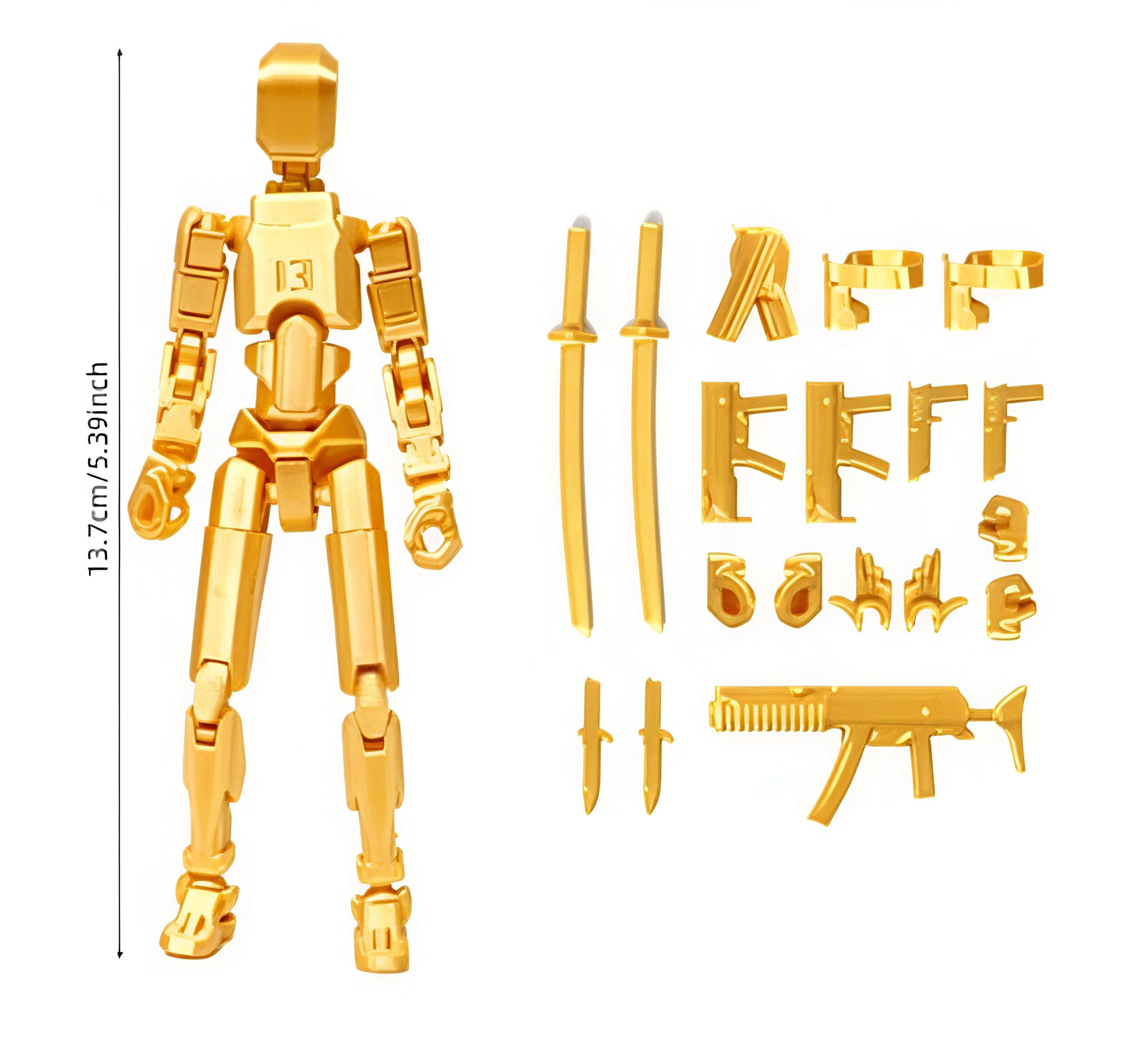 T13 Multi-Jointed 3D Printed Action Figure DIY Model Kit – Fully Articulated Poseable Robot Dummy Figure for Stop Motion & Drawing (Ages 12+) - Image 16
