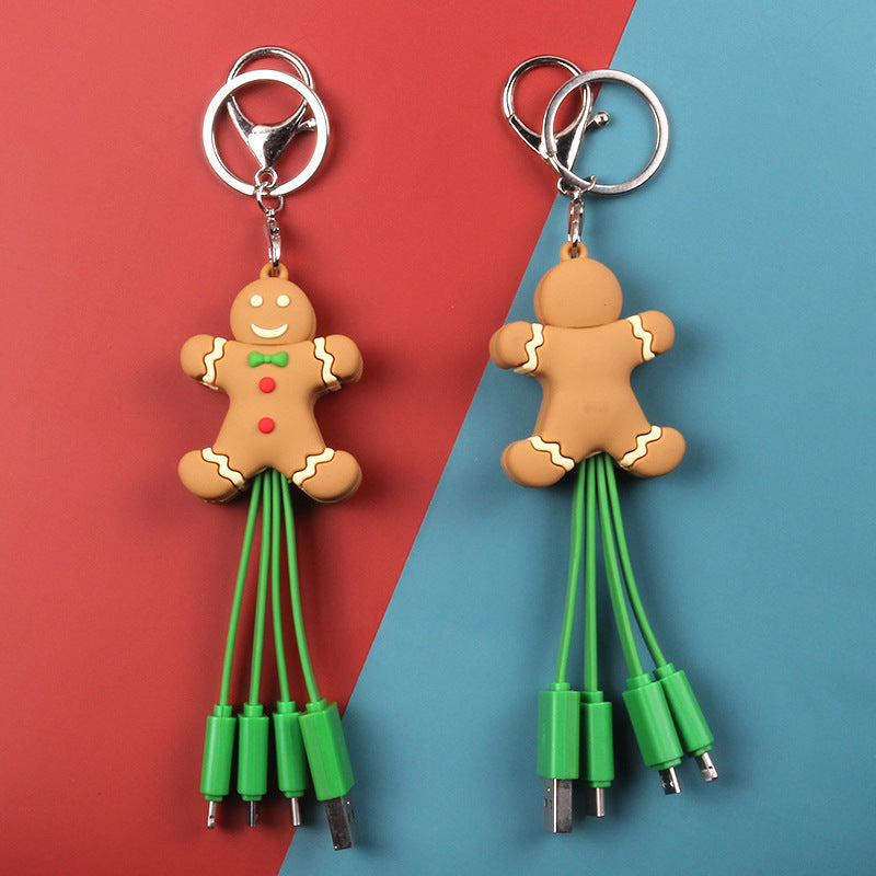 Festive Christmas Multi-Function Data Cable - Creative Cartoon Portable Charger for Holiday Season - Image 2