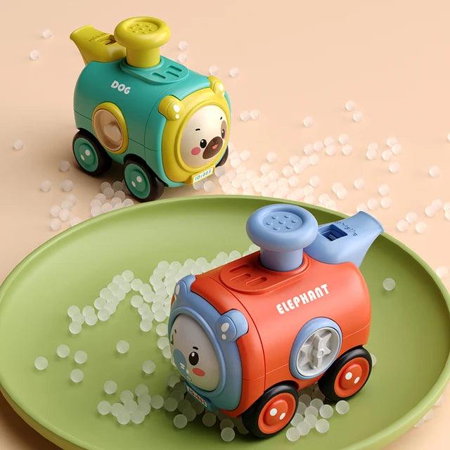 Durable Cartoon Face-Changing Toy Train with Whistle - Interactive Inertial Car for Kids - Image 3