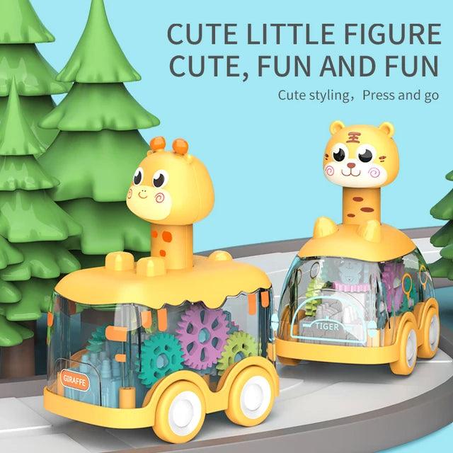 Interactive Press-and-Go Gear Car Toy for Children: Pull Back, Inertial, and Fun Animal Puzzle Car - Image 4
