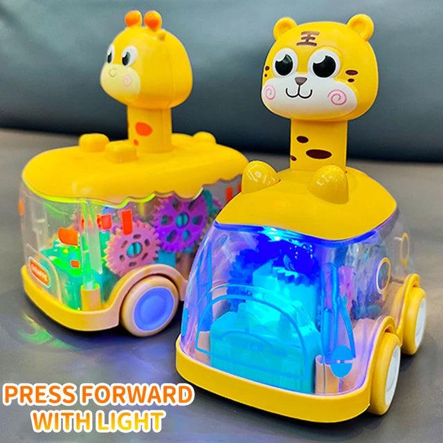 Interactive Press-and-Go Gear Car Toy for Children: Pull Back, Inertial, and Fun Animal Puzzle Car - Image 2