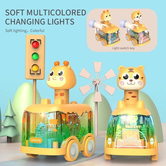 Interactive Press-and-Go Gear Car Toy for Children: Pull Back, Inertial, and Fun Animal Puzzle Car - Image 6