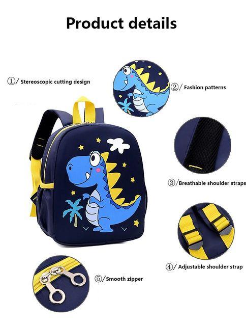 Adorable Dinosaur Cartoon Kids Backpack - Waterproof School Bag for Kindergarten and Primary Students - Image 11