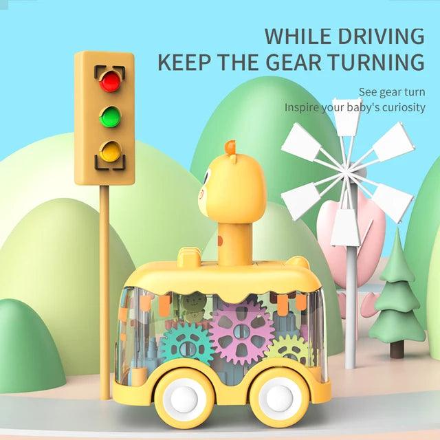 Interactive Press-and-Go Gear Car Toy for Children: Pull Back, Inertial, and Fun Animal Puzzle Car - Image 5