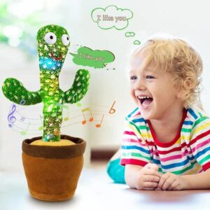Interactive Dancing & Talking Cactus Toy Set (2pc) - Mimics & Records for Baby Boys & Girls - Sunny Cactus Up Plus