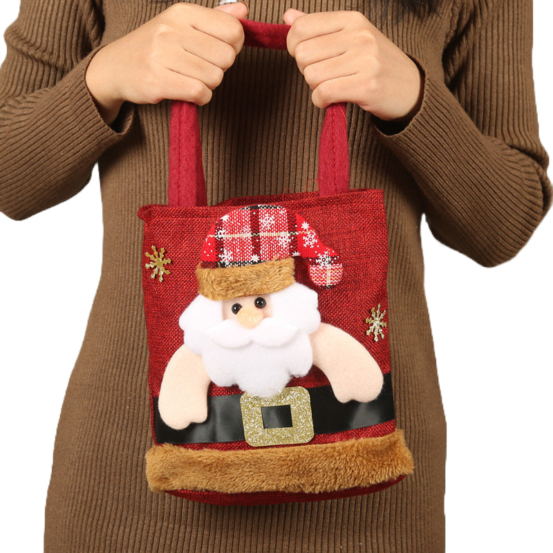 Festive Christmas Candy Gift Tote Bags for Kids - Cute Santa Claus, Elk, Snowman, Bear Designs - Image 10