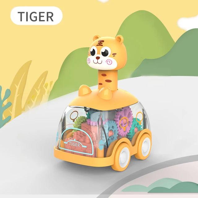 Interactive Press-and-Go Gear Car Toy for Children: Pull Back, Inertial, and Fun Animal Puzzle Car - Image 8
