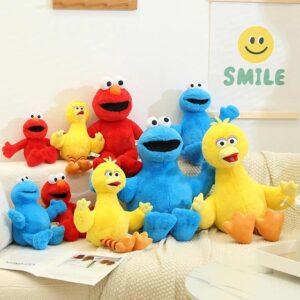 Sesame Street Plush Toys - Cookie Monster, Elmo & Big Bird