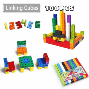 100-Piece Math Linking Cubes Set – Educational Counting & Stacking Blocks for Kids